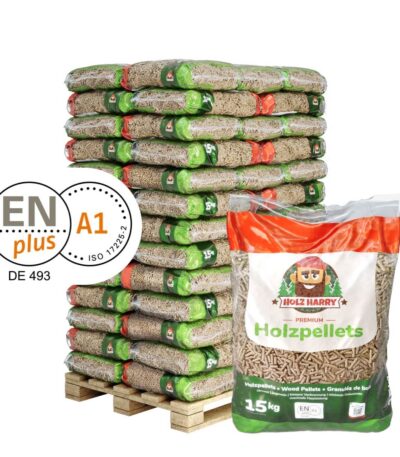 Holzpellets HOLZ HARRY – 1.000 kg (ca. 70 x 15 kg) – Für effizientes Heizen