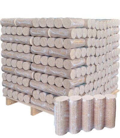 Rindenbriketts BIOMAC Rund – 1000 kg Palette – Umweltfreundlich heizen