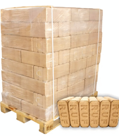 RUF Briketts aus Rinde – 1 Tonne – Ökologischer Brennstoff mit Ausdauer